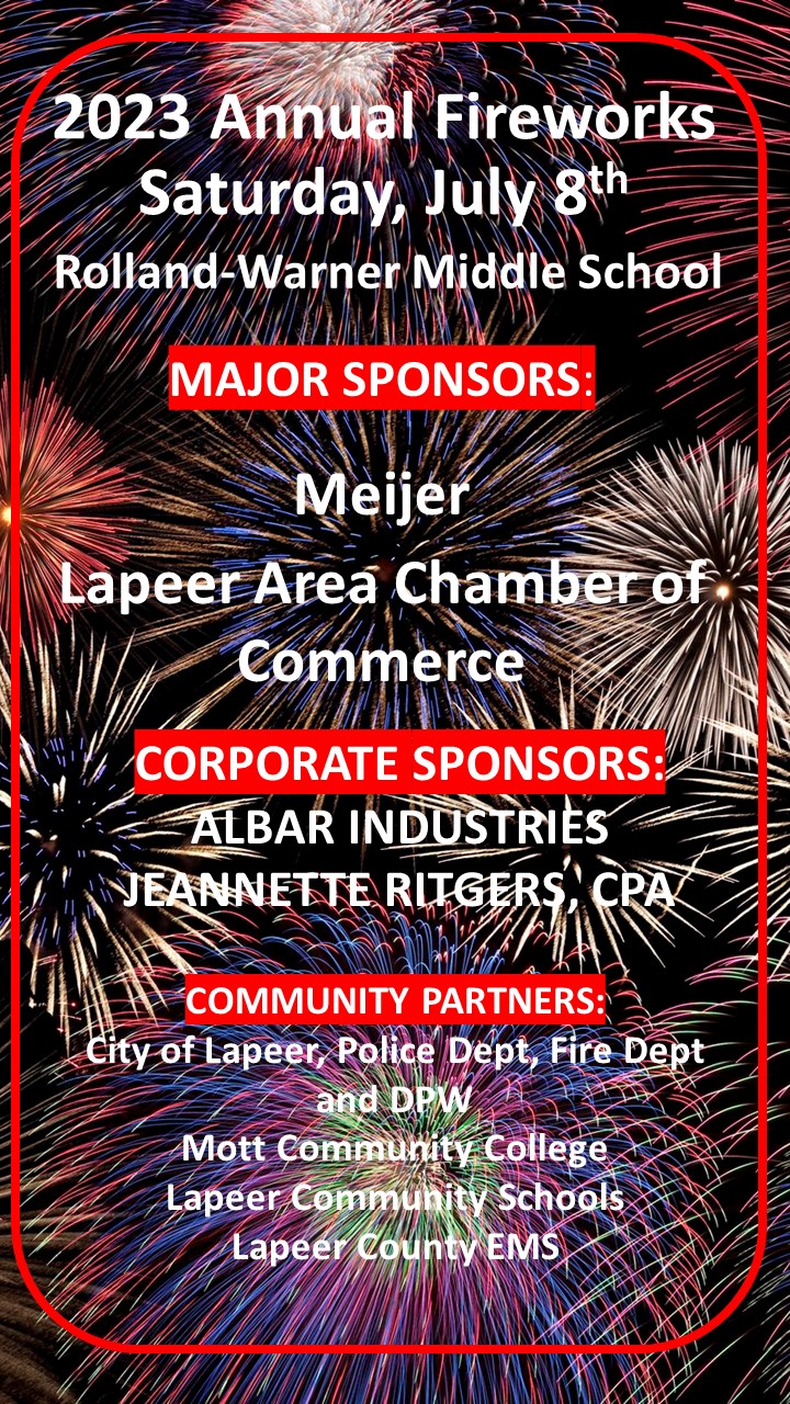 Fourth of July Fireworks Lapeer Area Chamber of Commerce