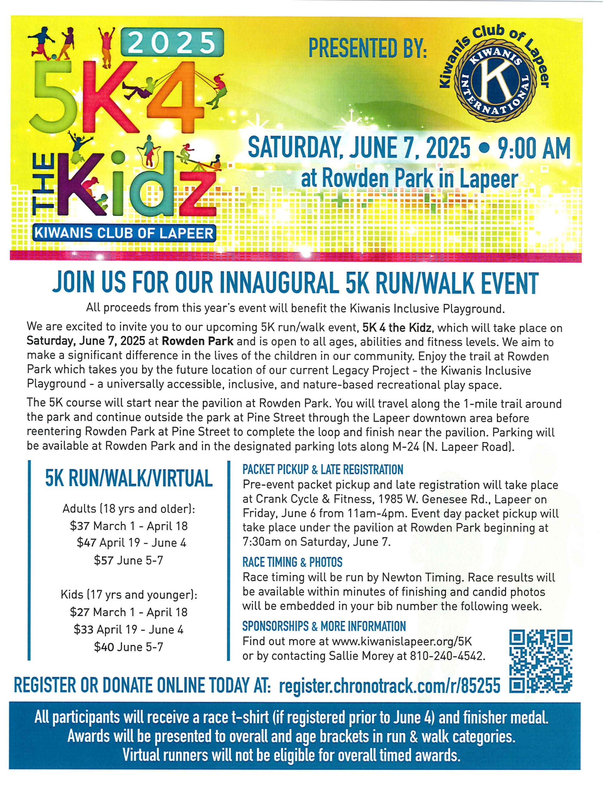 5k 4 Kidz Registration Information