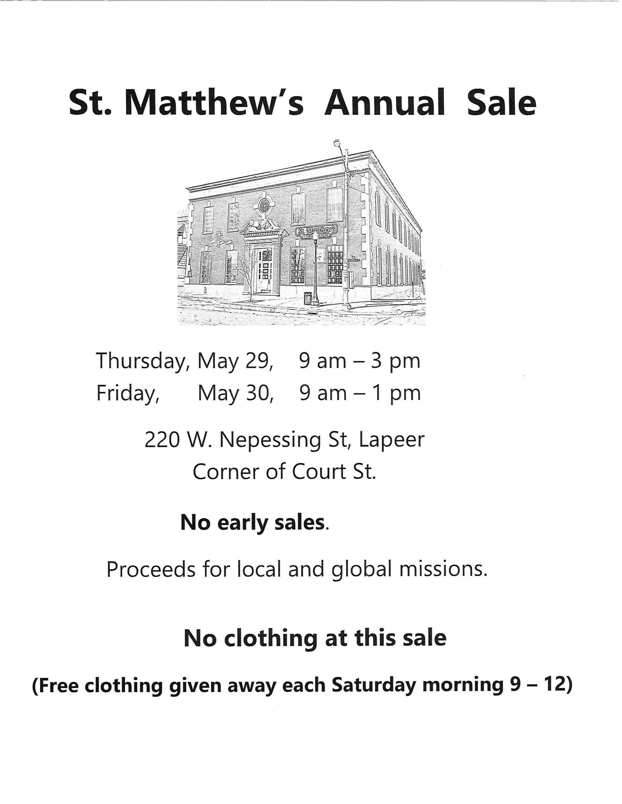 St. Matthew's Annual Sale